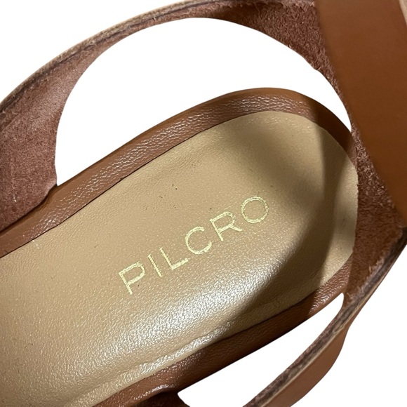 Pilcro Anthropologie Woven Leather Ankle Strap Sandals – Neutral Motif Sz 8 - Picture 7 of 9